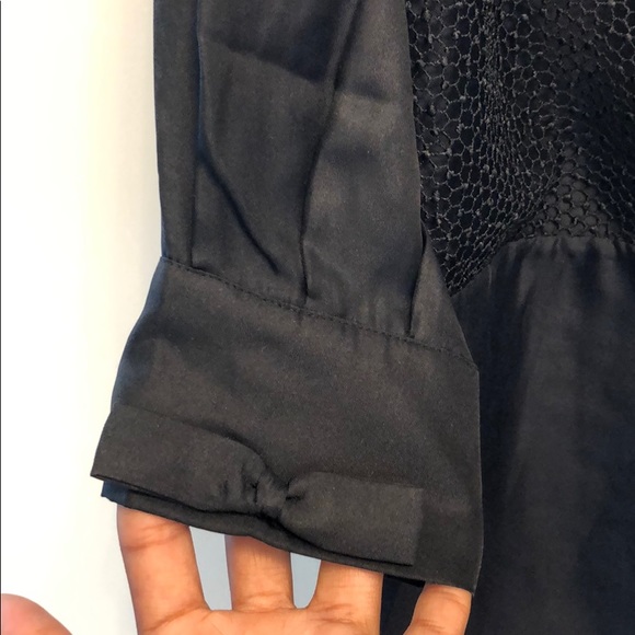 GRACE MMXIII SILK,CROCHET,FAUX LEATHER SHIRT DRESS - Picture 3 of 4